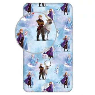 Disney Jégvarázs Blue Winter gumis lepedő 90x200cm