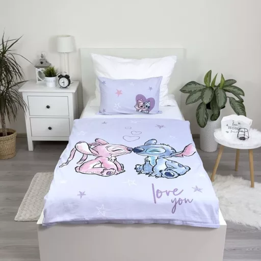 Disney Lilo és Stitch, A csillagkutya Purple gyerek ágyneműhuzat (100×135 cm, 40×60cm)