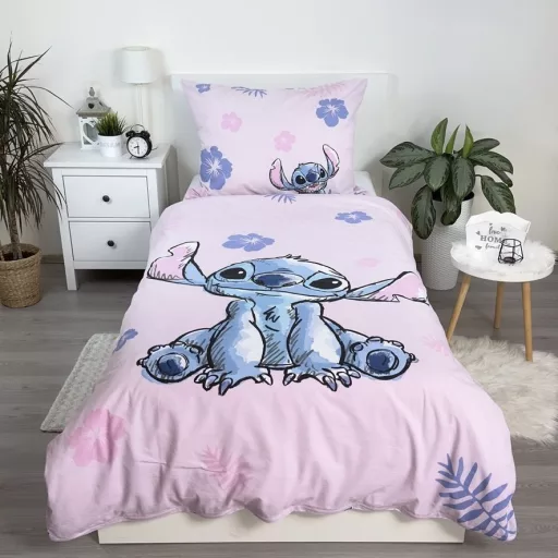 Disney Lilo és Stitch, A csillagkutya Pink ágyneműhuzat (140×200cm, 70×90 cm)