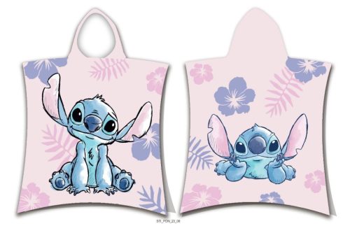 Disney Lilo és Stitch, A csillagkutya Pink strand törölköző poncsó 50x115cm