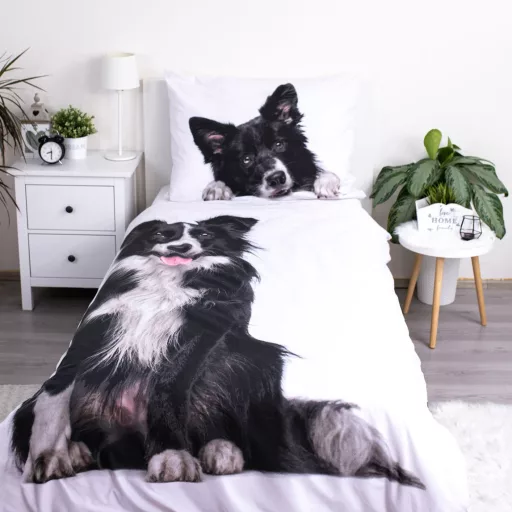 Kutyás Border Collie ágyneműhuzat 140×200cm, 70×90cm