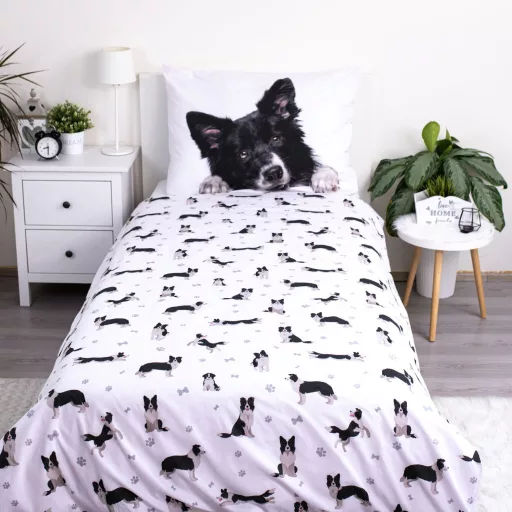Kutyás Border Collie ágyneműhuzat 140×200cm, 70×90cm