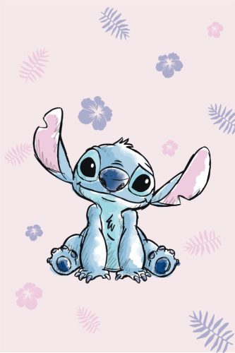 Disney Lilo és Stitch, A csillagkutya Pink mikroflanel takaró 100x150 cm