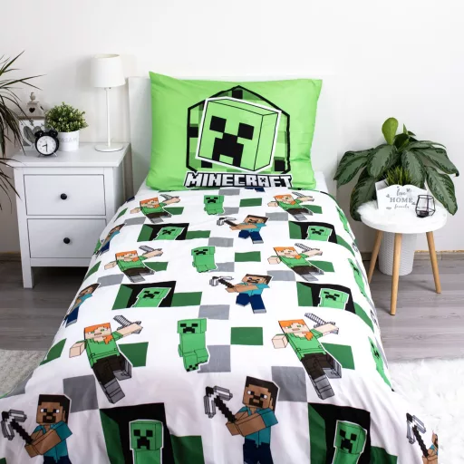 Minecraft Out of the Box ágyneműhuzat 140×200cm, 70×90cm microfibre