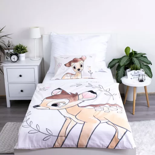 Disney Bambi Beige gyerek ágyneműhuzat 100×135cm, 40×60cm
