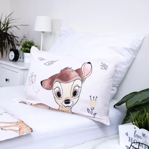 Disney Bambi Beige gyerek ágyneműhuzat 100×135cm, 40×60cm