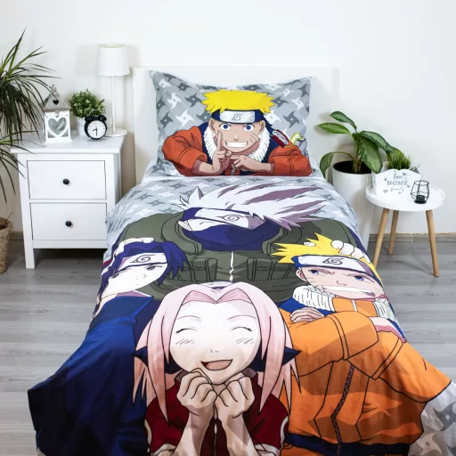 Naruto Grey ágyneműhuzat 140×200cm, 70×90cm