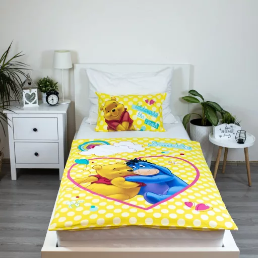 Disney Micimackó Smile gyerek, ovis ágyneműhuzat 100×135 cm, 40×60 cm