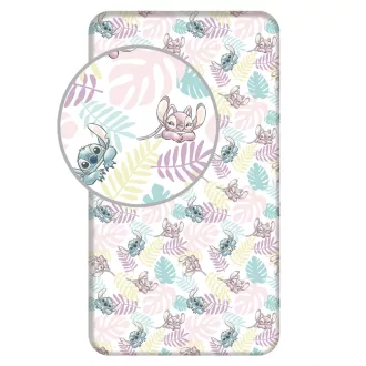   Disney Lilo és Stitch, A csillagkutya Leaves gumis lepedő 90x200 cm