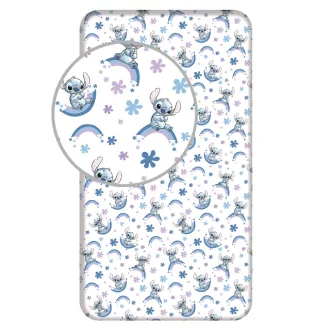   Disney Lilo és Stitch, A csillagkutya Rainbow gumis lepedő 90x200 cm