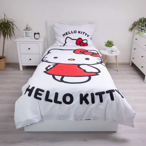 Hello Kitty White ágyneműhuzat 140×200cm, 70×90cm