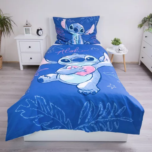 Disney Lilo és Stitch, A csillagkutya Aloha Blue ágyneműhuzat 140×200cm, 70×90cm