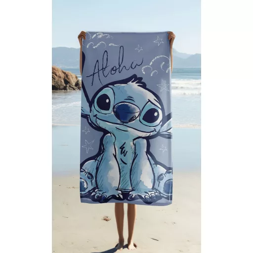 Disney Lilo és Stitch, A csillagkutya Aloha fürdőlepedő, strandtörölköző 70x140cm