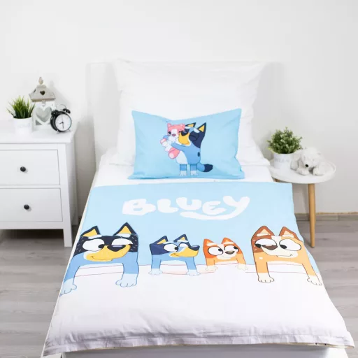 Bluey Family gyerek, ovis ágyneműhuzat 100×135cm, 40×60cm
