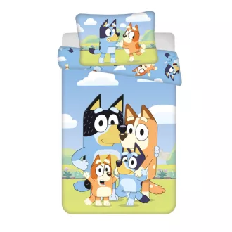 Bluey Happy Family gyerek, ovis ágyneműhuzat 100×135cm, 40×60cm