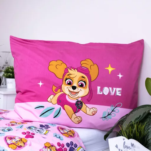 Mancs Őrjárat Pink Love ágyneműhuzat 140×200cm, 70×90cm microfibre