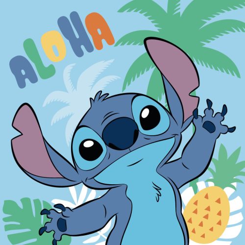 Disney Lilo és Stitch, A csillagkutya Ananas kéztörlő, arctörlő, törölköző 30x30 cm