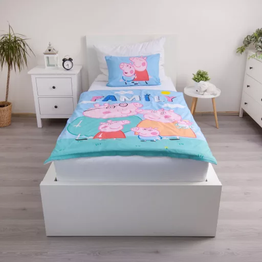 Peppa malac Big Pig Family gyerek, ovis ágyneműhuzat 100×135cm, 40×60cm