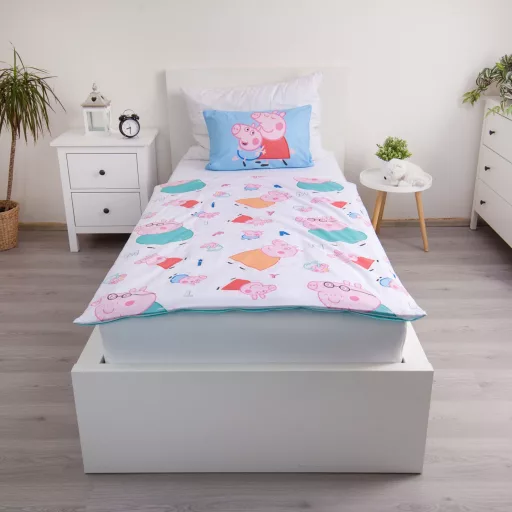 Peppa malac Big Pig Family gyerek, ovis ágyneműhuzat 100×135cm, 40×60cm