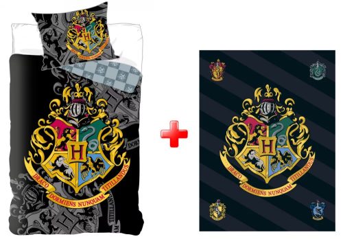 Harry Potter Houses ágyneműhuzat (140x200cm, 70x90cm) és polár takaró (100x140cm) szett