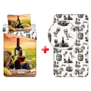 Bor Tasting ágyneműhuzat (140×200cm, 70×90cm) és gumis lepedő szett (90x200cm)