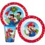 Super Mario Mushroom Kingdom étkészlet, micro műanyag szett, pohárral 260ml
