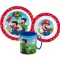 Super Mario Mushroom Kingdom étkészlet, micro műanyag szett bögrével 350ml