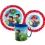 Super Mario Mushroom Kingdom étkészlet, micro műanyag szett bögrével 350ml