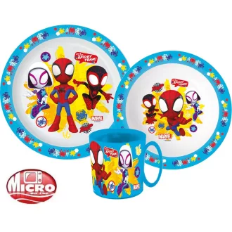 Pókember Spidey étkészlet, micro műanyag szett bögrével 350ml