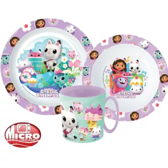 Gabi babaháza Wonderland étkészlet, micro műanyag szett bögrével 350ml