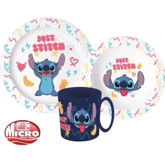 Disney Lilo és Stitch Palms étkészlet, micro műanyag szett bögrével 350ml