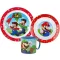 Super Mario Mushroom Kingdom étkészlet, micro műanyag szett bögrével 265ml