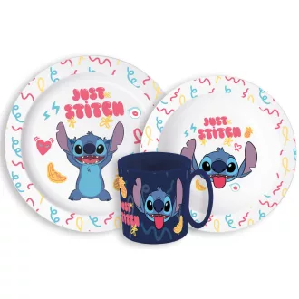 Disney Lilo és Stitch Palms étkészlet, micro műanyag szett bögrével 265ml