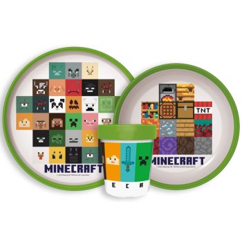   Minecraft Crafters csúszásmentes étkészlet, micro műanyag szett
