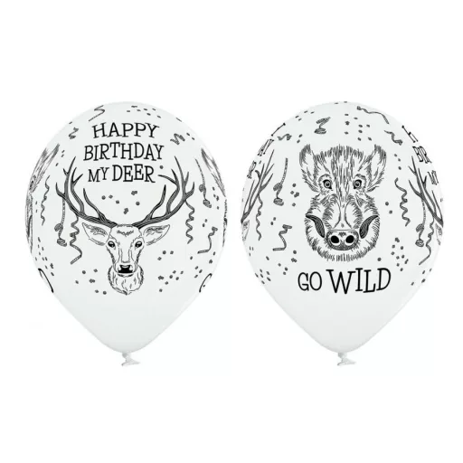 Szarvas Wild léggömb, lufi 6 db-os 12 inch (30cm)