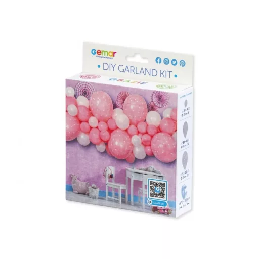 Baby Girl léggömb, lufi girland szett 65 db-os