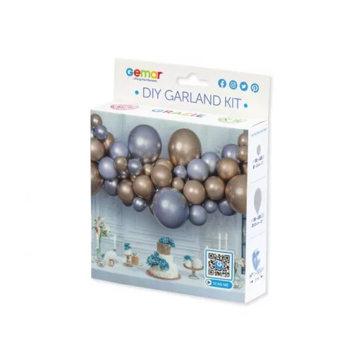 Silver-Gold, Ezüst-Arany léggömb, lufi girland szett 65 db-os