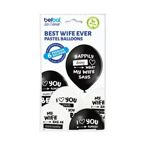 Best Wife Ever, Legjobb Feleség léggömb, lufi 6 db-os 12 inch (30 cm)