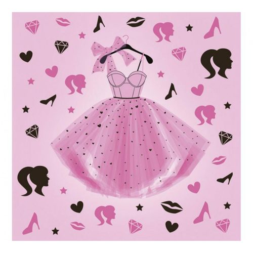 Lányos Party Dress szalvéta 20 db-os 33x33cm