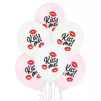 Kiss Me, Csók léggömb, lufi 6 db-os 12 inch (30cm)