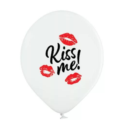 Kiss Me, Csók léggömb, lufi 6 db-os 12 inch (30cm)