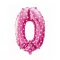 Pink with Hearts, Rózsaszín 0-ás szám fólia lufi 61 cm