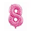 Pink with Hearts, Rózsaszín 8-as szám fólia lufi 61 cm