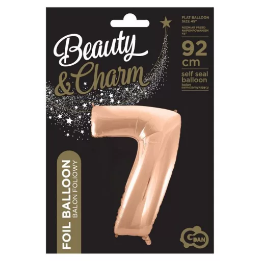 Rose Gold 7-es szám fólia lufi 92cm