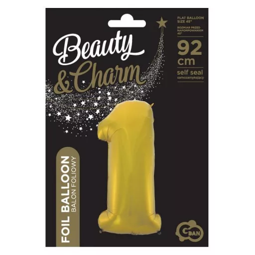 Gold Matt, Arany 1-es szám fólia lufi 92cm