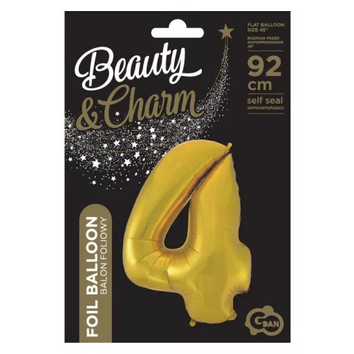 Gold Matt, Arany 4-es szám fólia lufi 92cm