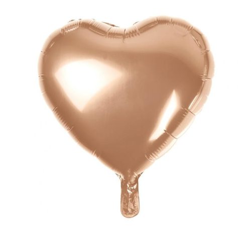 Pink Gold Heart, Rózsaszín szív fólia lufi 37 cm