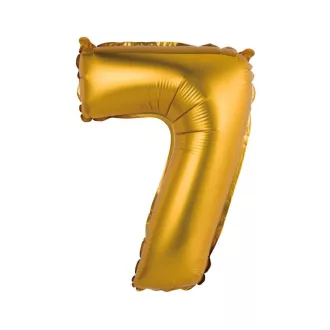 Gold Matt, Arany 7-es mini szám fólia lufi 35cm