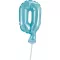 Light Blue, Kék 0-ás szám fólia lufi tortára 13 cm