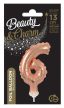 Rose Gold 6-os szám fólia lufi tortára 13cm